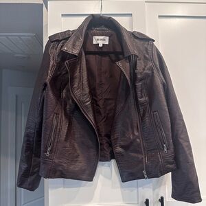 BB Dakota Burgundy Crocodile Leather Jacket